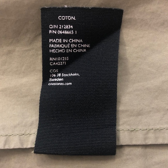 COS 12 Light Green Top Short Sleeve Pleated Back Cotton Excellent Condition - Picture 7 of 7